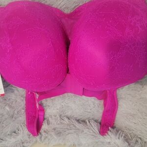 Ashley Stewart Vibrant Pink Lace Bra